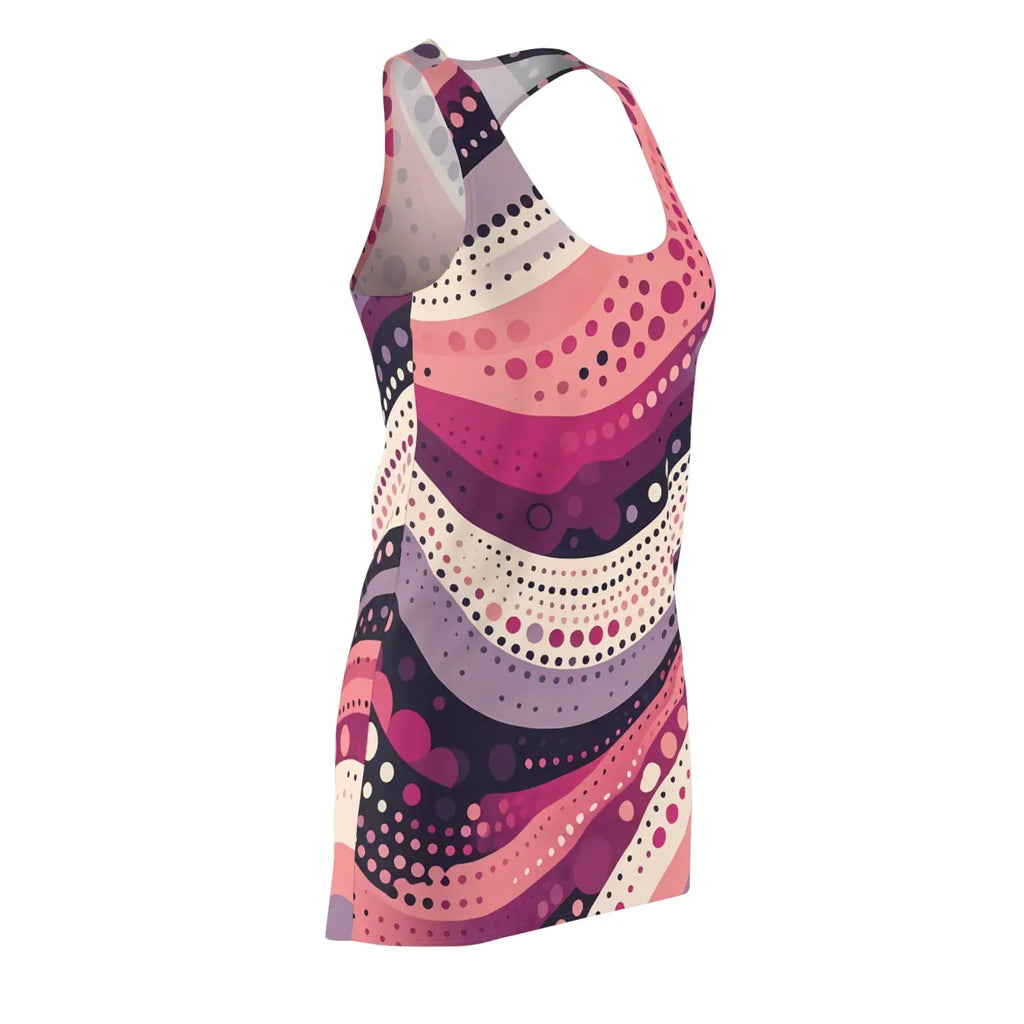 Vibrant Racerback Dress - Abstract Swirl for Sunny Days - DipaliZ