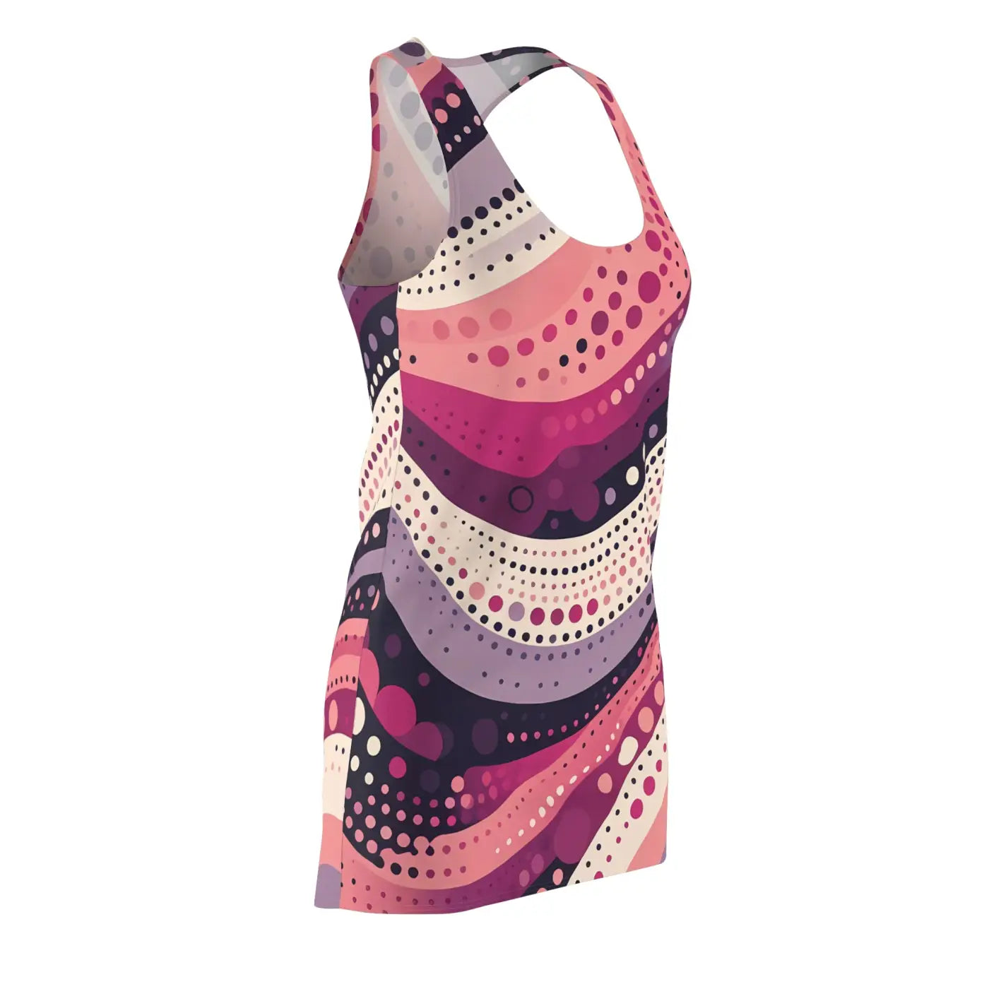 Vibrant Racerback Dress - Abstract Swirl for Sunny Days - DipaliZ