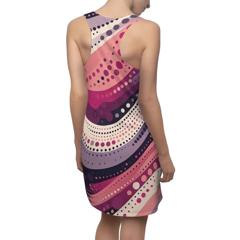 Vibrant Racerback Dress - Abstract Swirl for Sunny Days - DipaliZ