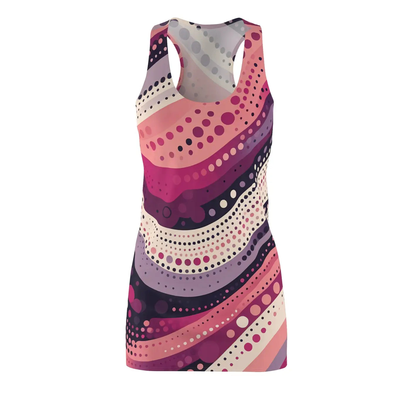 Vibrant Racerback Dress - Abstract Swirl for Sunny Days - DipaliZ