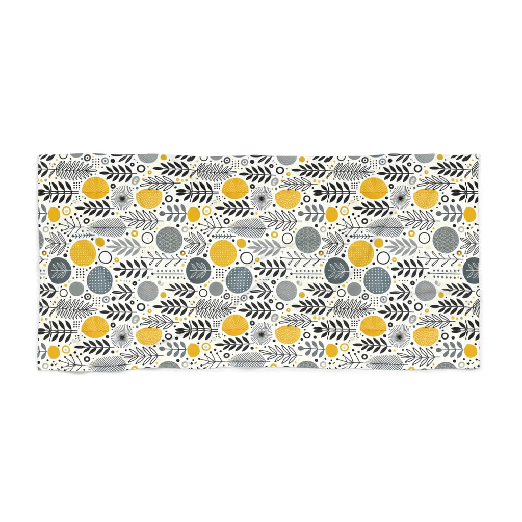 Vibrant Grey Floral Beach Towel - Summer Vibes - DipaliZ