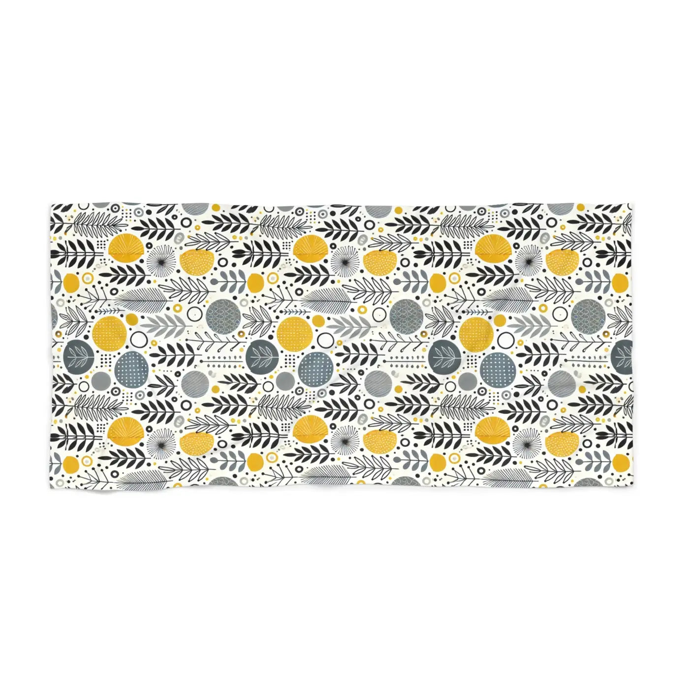 Vibrant Grey Floral Beach Towel - Summer Vibes - DipaliZ