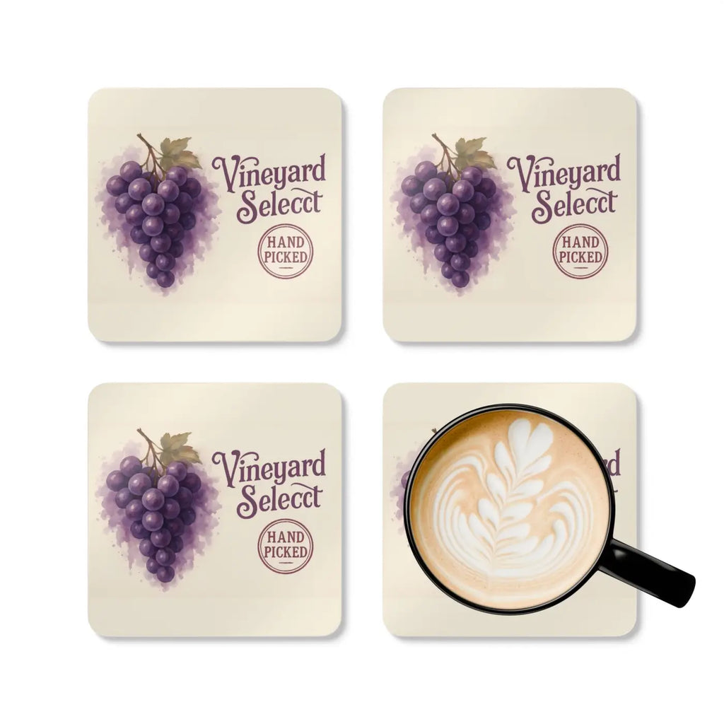 Vineyard Grapes Coaster Set - Wine Lover Gift - DipaliZ