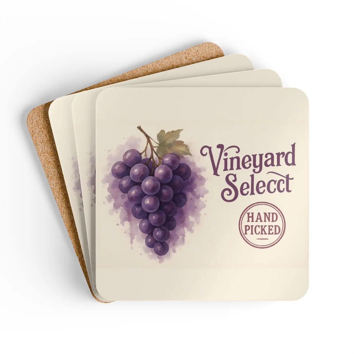 Vineyard Grapes Coaster Set - Wine Lover Gift - DipaliZ