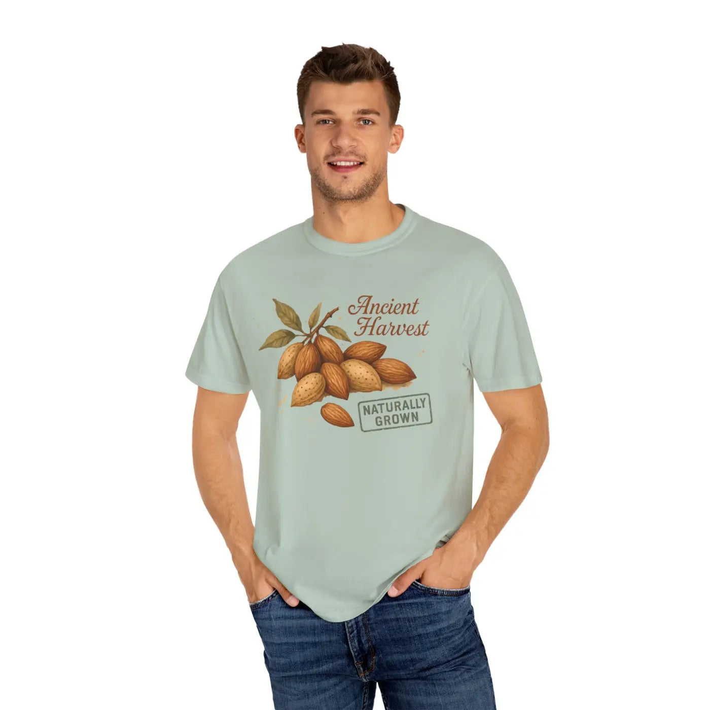 Vintage Almond Graphic Organic Cotton Tee - Nature Lover Shirt - DipaliZ