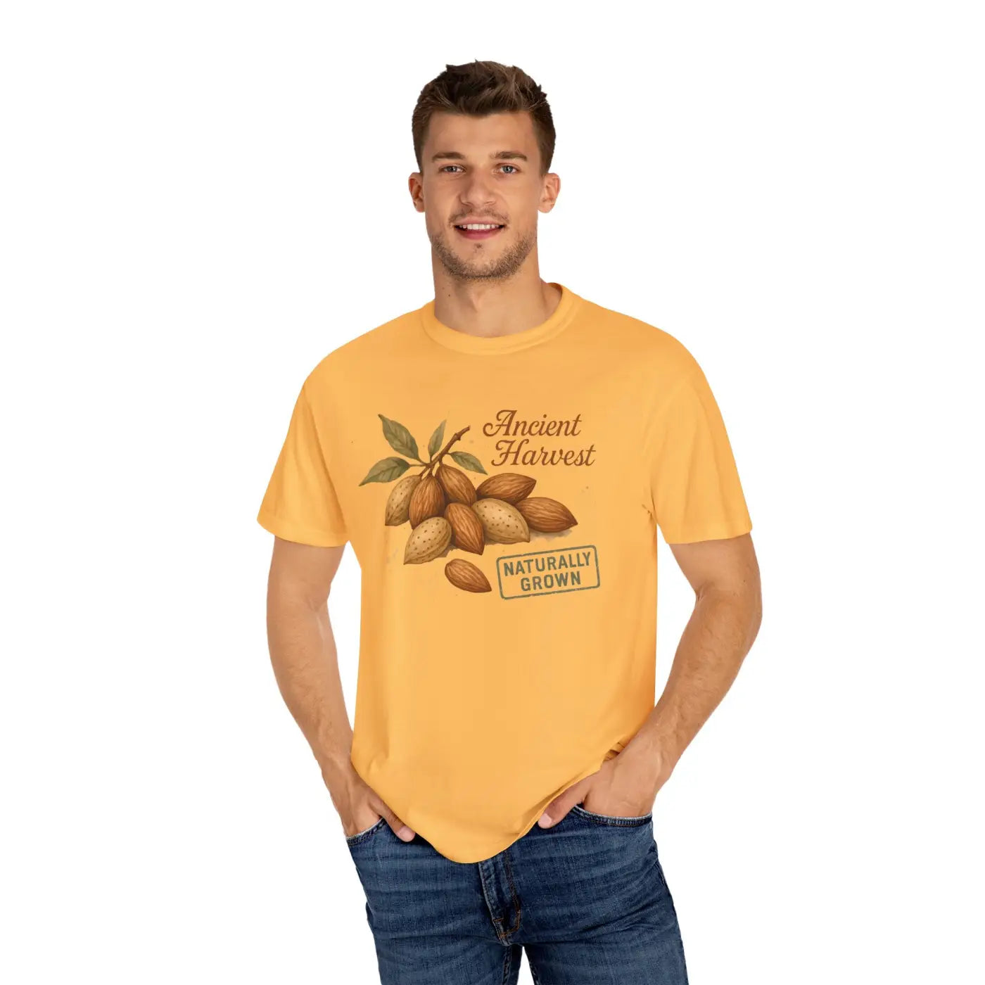 Vintage Almond Graphic Organic Cotton Tee - Nature Lover Shirt - DipaliZ