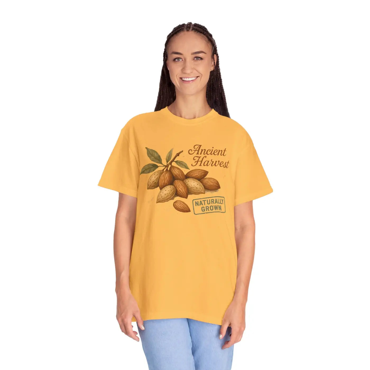 Vintage Almond Graphic Organic Cotton Tee - Nature Lover Shirt - DipaliZ