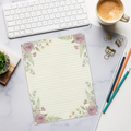 Vintage Botanical Pink Roses Ruled Notepad - DipaliZ