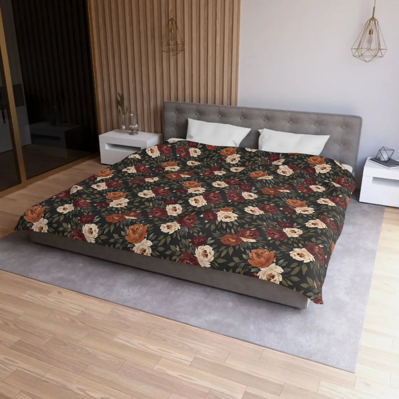 Floral Duvet Cover - Vintage Romantic Bedroom - DipaliZ