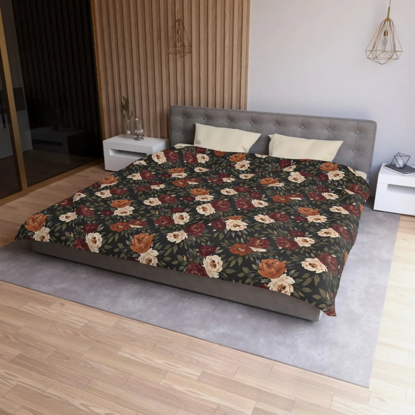 Floral Duvet Cover - Vintage Romantic Bedroom - DipaliZ