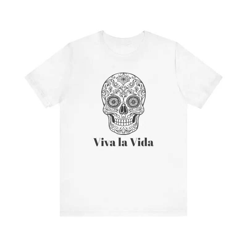 Viva La Vida Unisex Jersey Tee - Sugar Skull Design - DipaliZ
