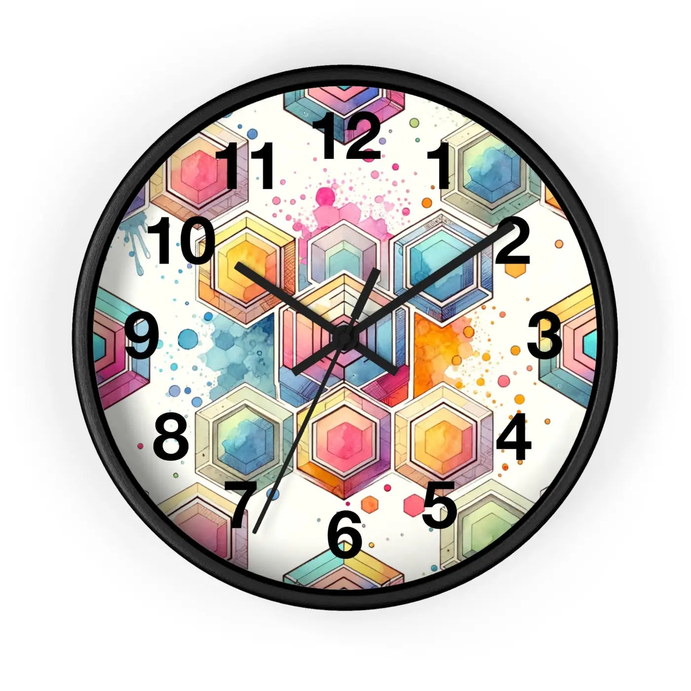 Abstract Geometric Colorful Wall Clock - Modern Home Decor - DipaliZ