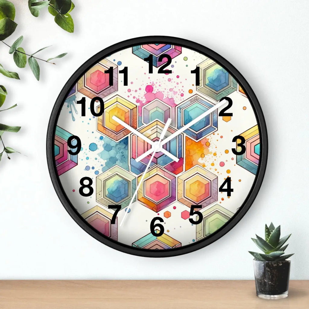 Abstract Geometric Colorful Wall Clock - Modern Home Decor - DipaliZ