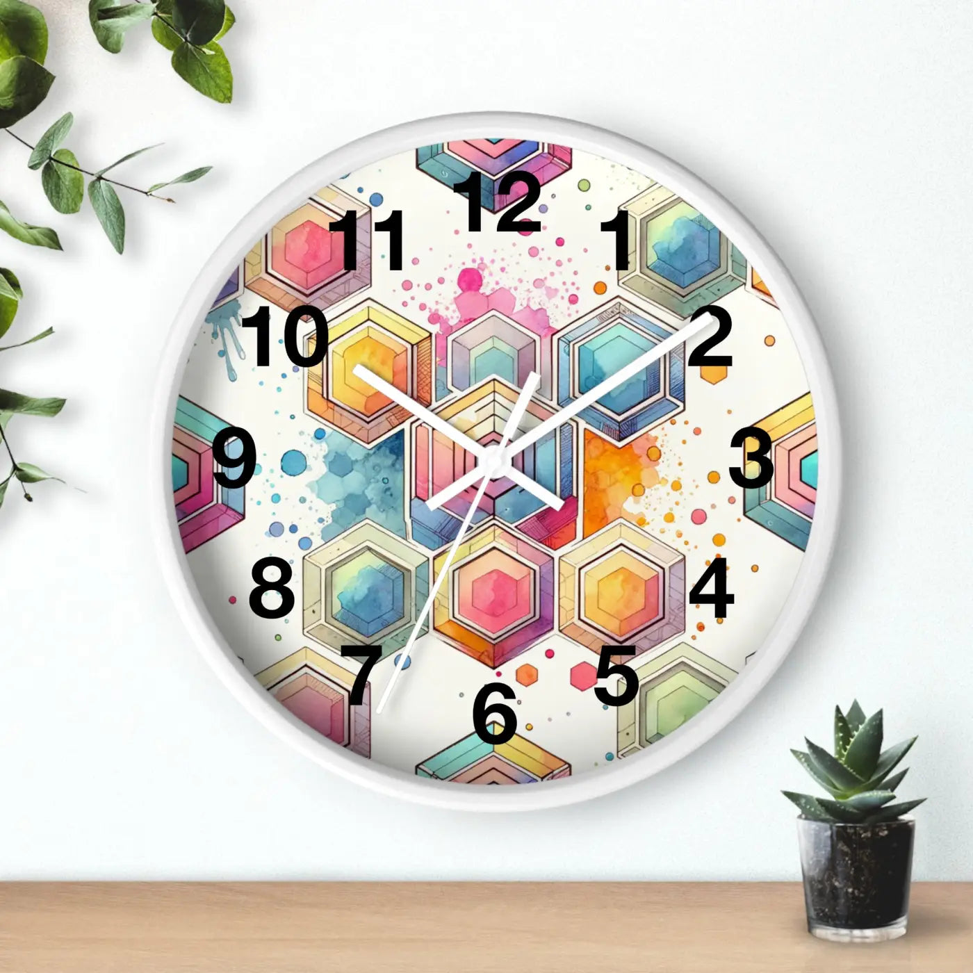 Abstract Geometric Colorful Wall Clock - Modern Home Decor - DipaliZ