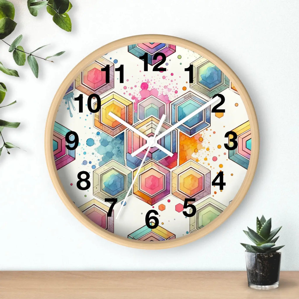 Abstract Geometric Colorful Wall Clock - Modern Home Decor - DipaliZ
