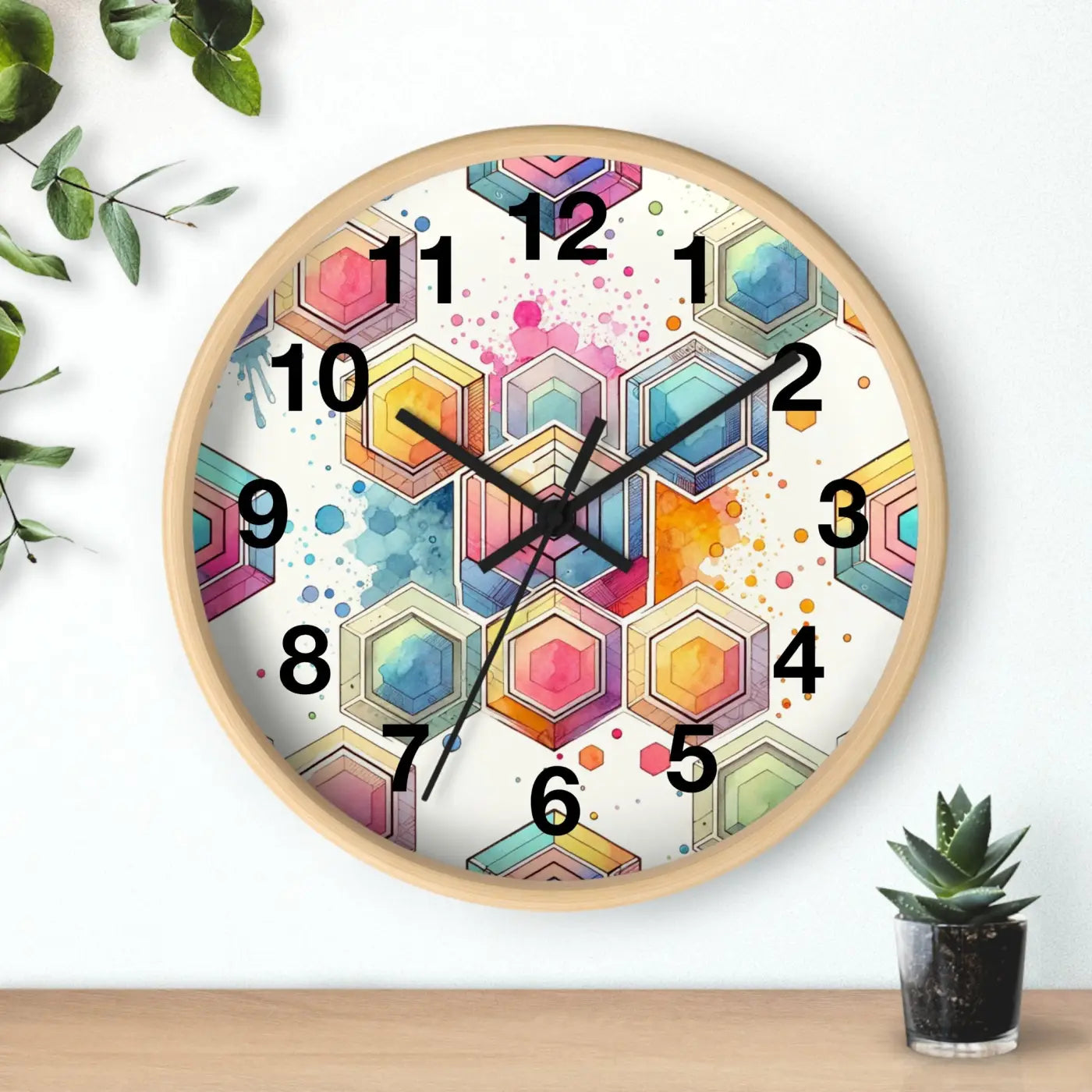 Abstract Geometric Colorful Wall Clock - Modern Home Decor - DipaliZ