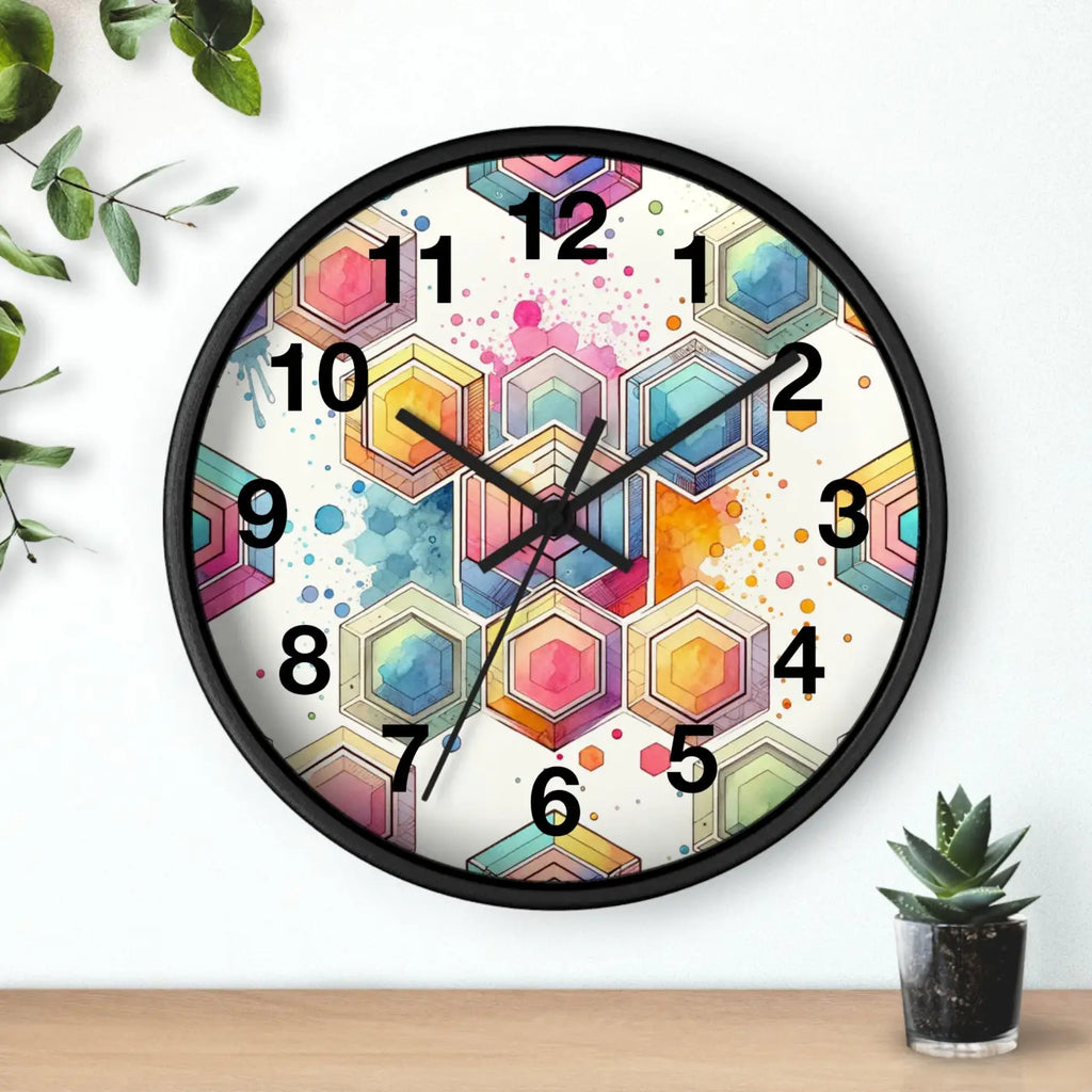 Abstract Geometric Colorful Wall Clock - Modern Home Decor - DipaliZ