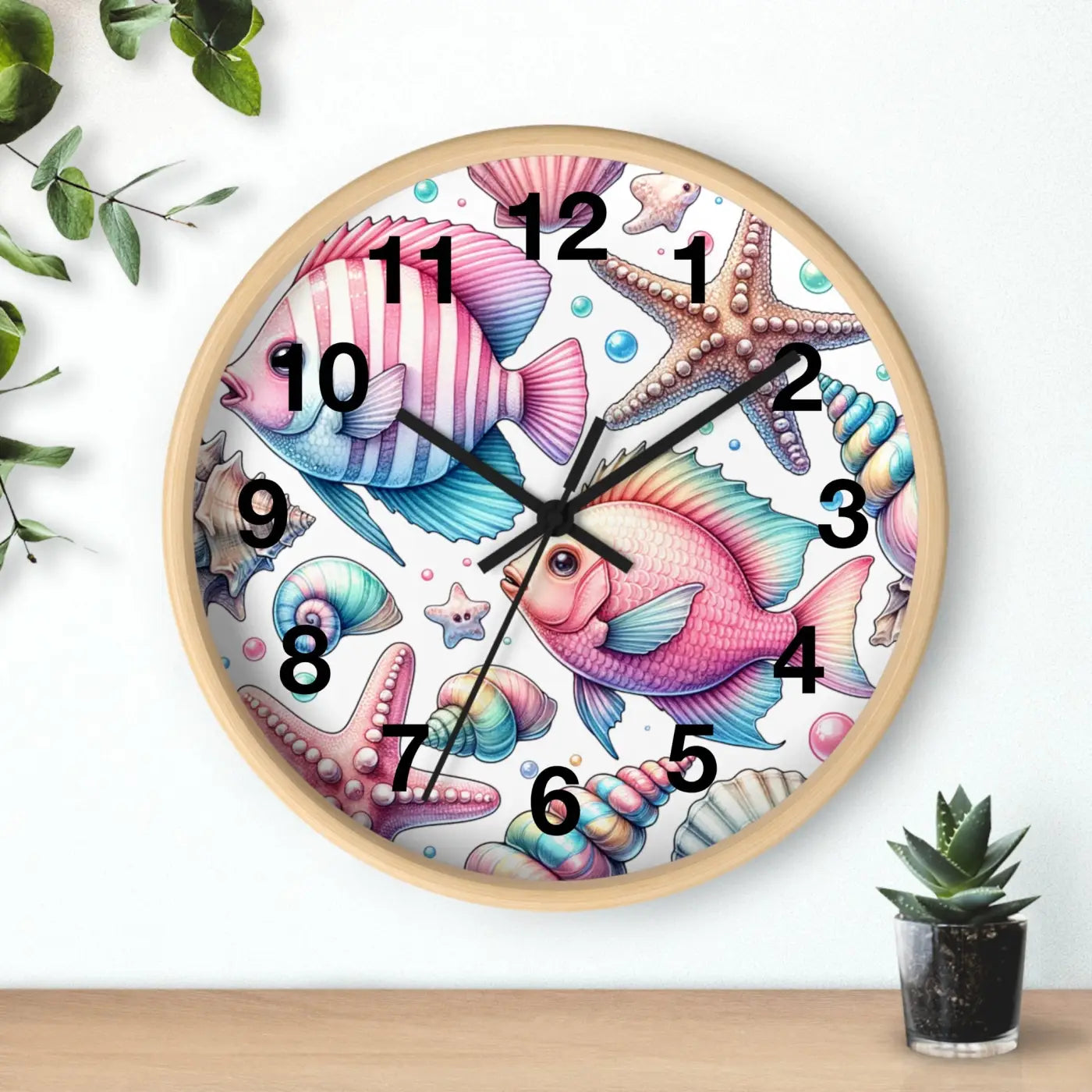Marine Life Wall Clock - Underwater Ocean Theme - DipaliZ
