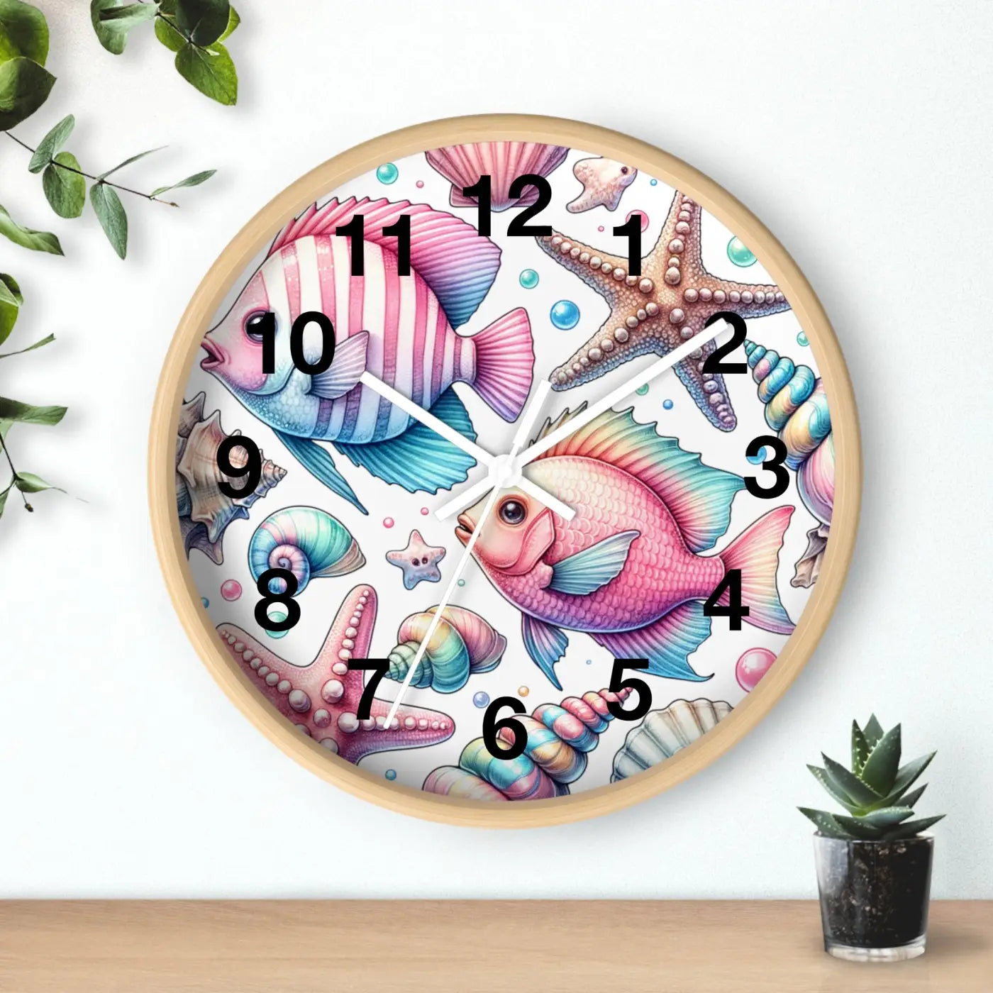 Marine Life Wall Clock - Underwater Ocean Theme - DipaliZ