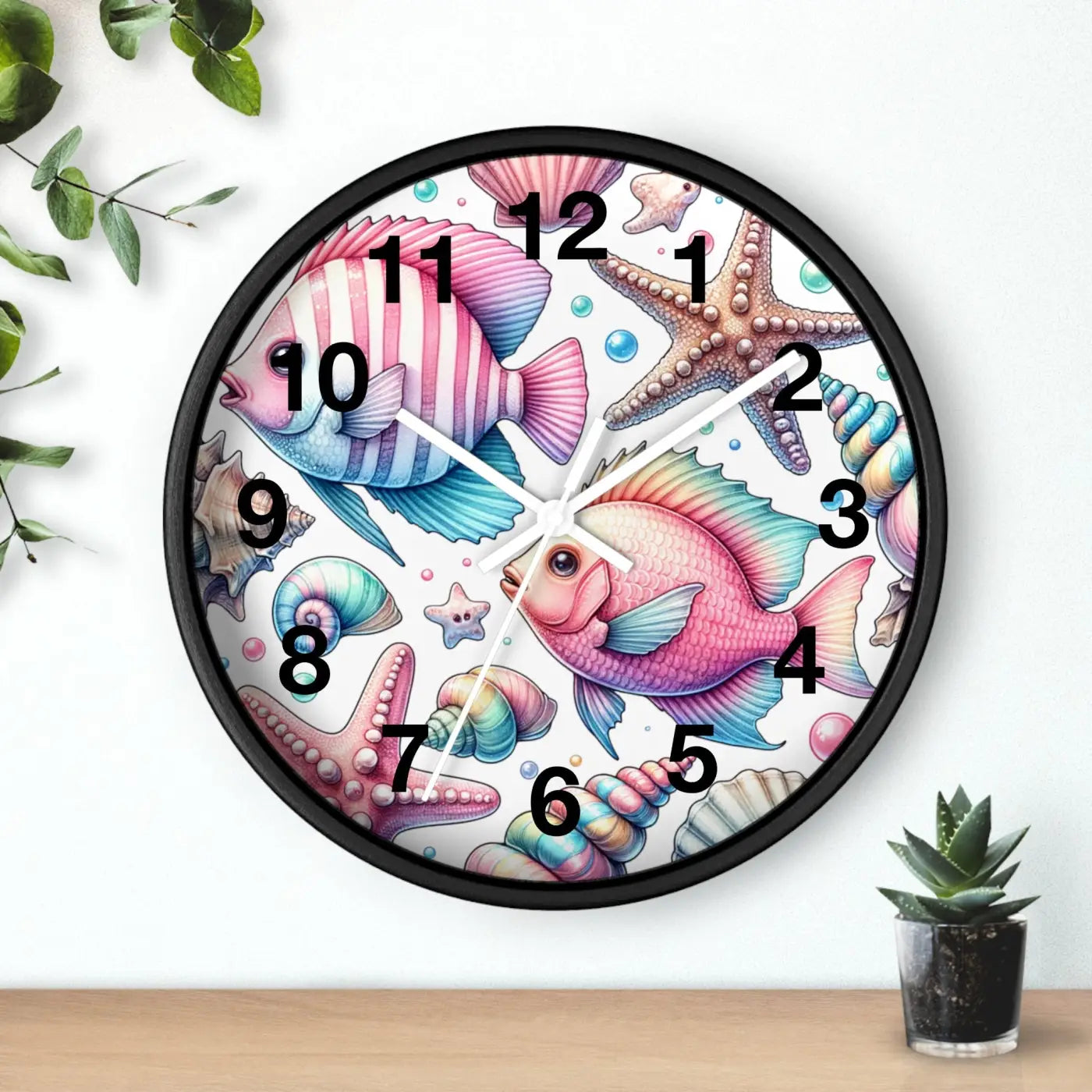 Marine Life Wall Clock - Underwater Ocean Theme - DipaliZ