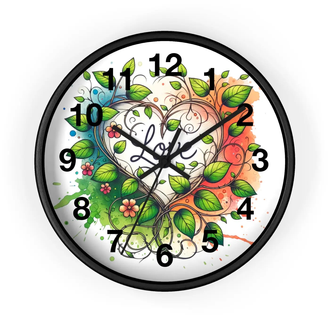 Heart-Shaped Wall Clock - Flower Vines Practical Addition - DipaliZ