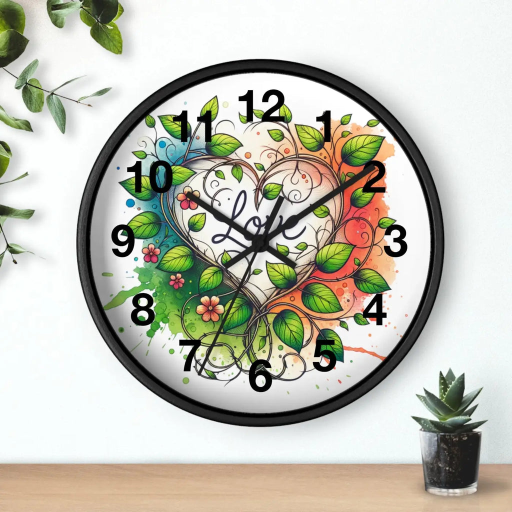 Heart-Shaped Wall Clock - Flower Vines Practical Addition - DipaliZ