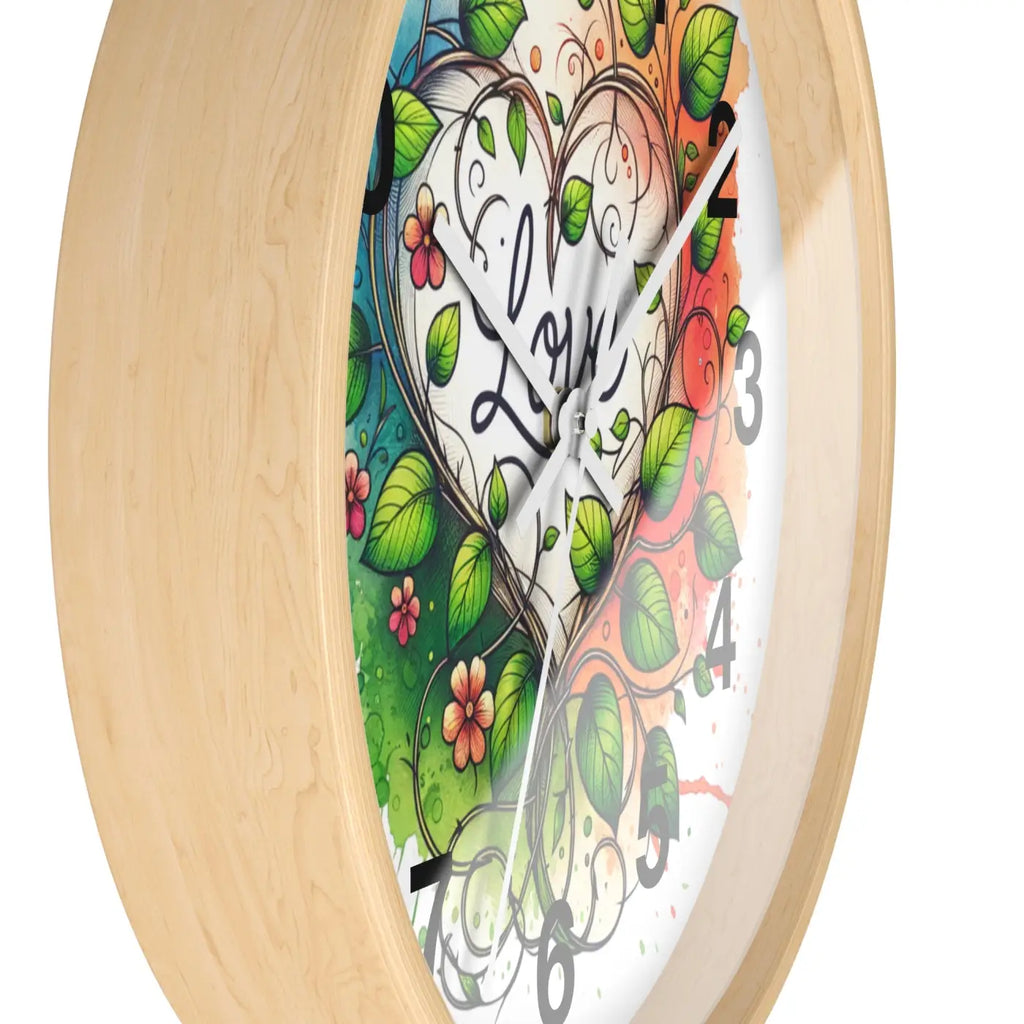 Heart-Shaped Wall Clock - Flower Vines Practical Addition - DipaliZ