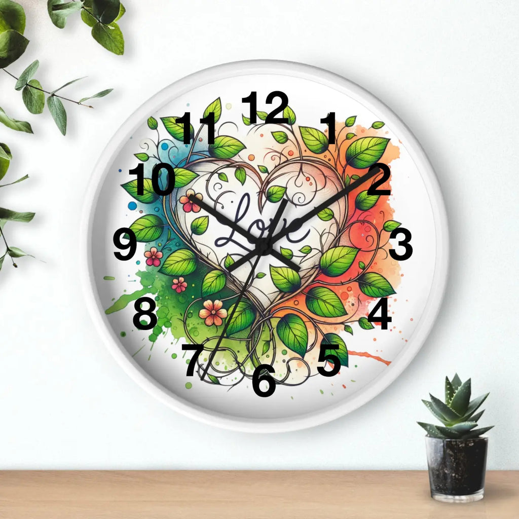 Heart-Shaped Wall Clock - Flower Vines Practical Addition - DipaliZ