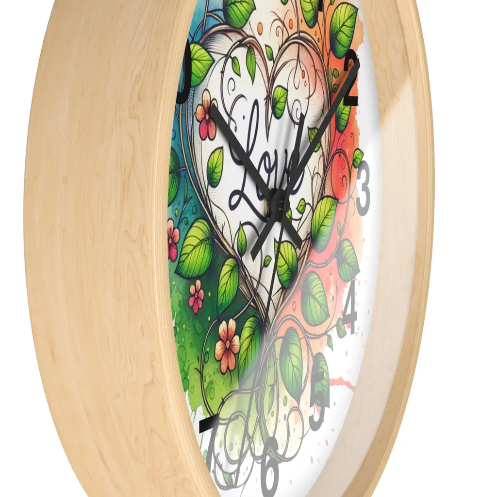 Heart-Shaped Wall Clock - Flower Vines Practical Addition - DipaliZ