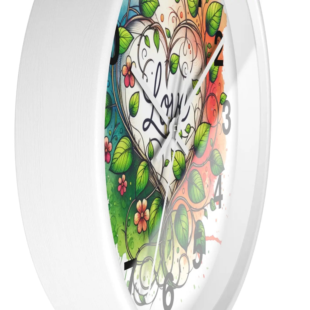 Heart-Shaped Wall Clock - Flower Vines Practical Addition - DipaliZ