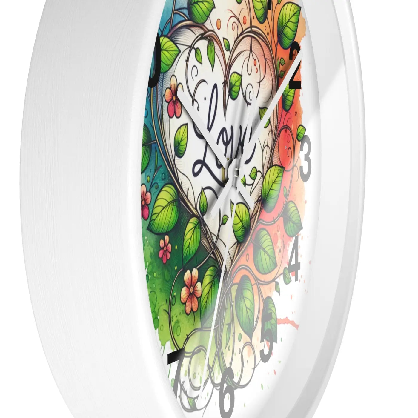 Heart-Shaped Wall Clock - Flower Vines Practical Addition - DipaliZ