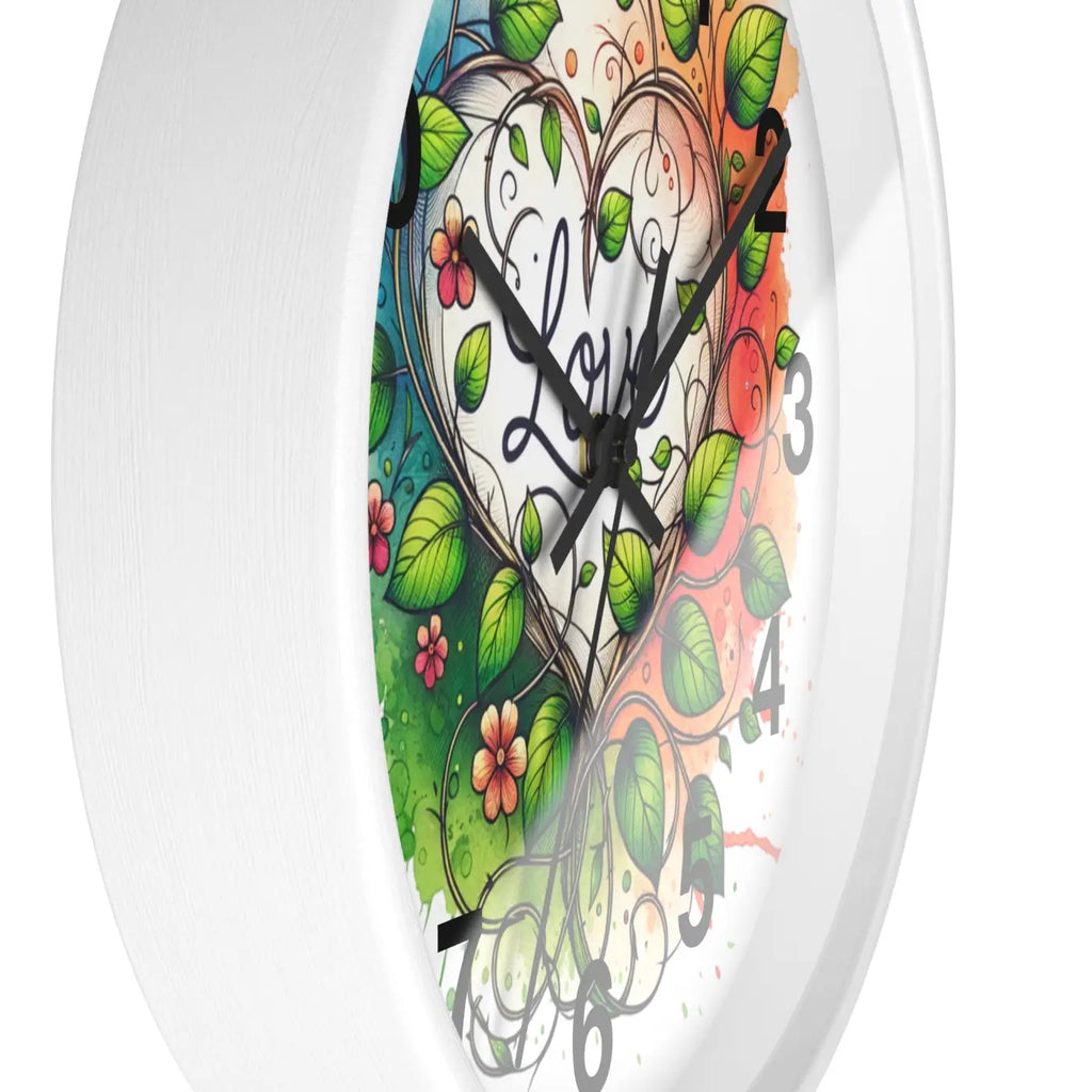 Heart-Shaped Wall Clock - Flower Vines Practical Addition - DipaliZ