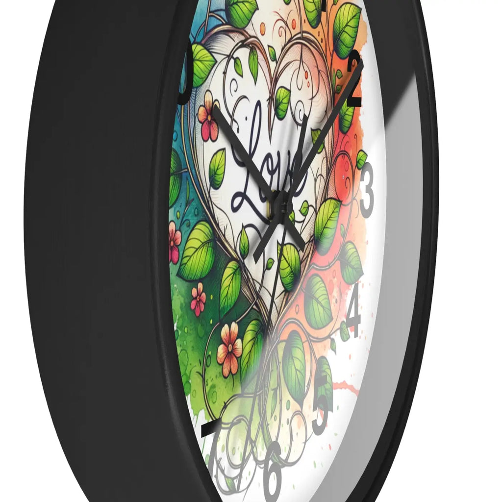 Heart-Shaped Wall Clock - Flower Vines Practical Addition - DipaliZ