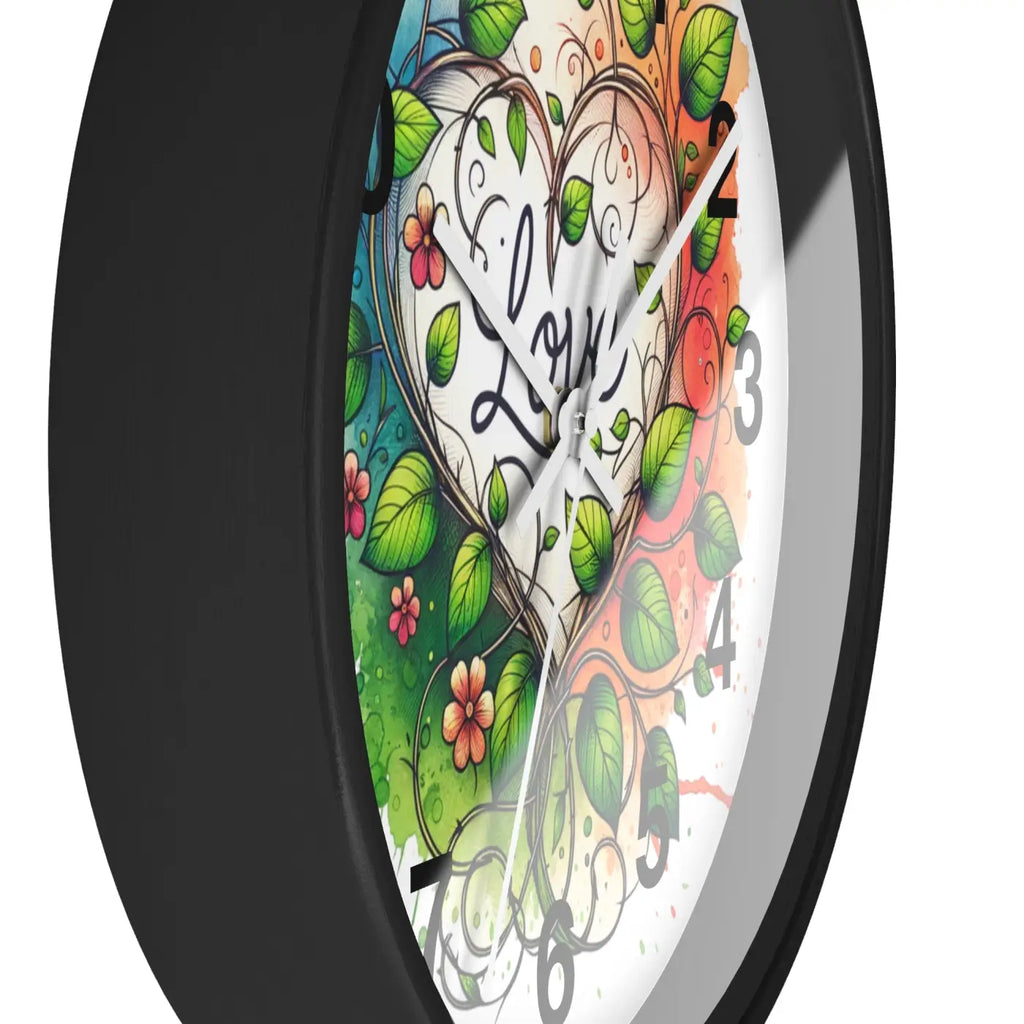 Heart-Shaped Wall Clock - Flower Vines Practical Addition - DipaliZ