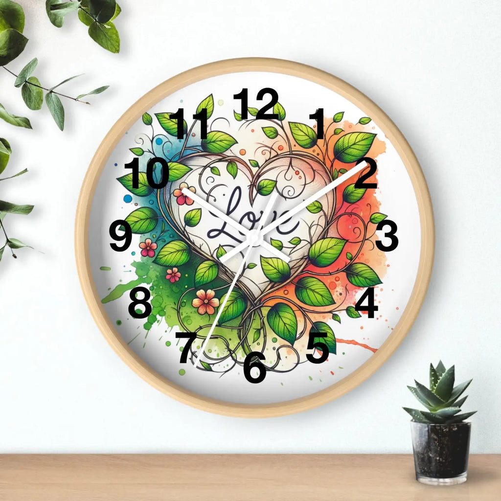 Heart-Shaped Wall Clock - Flower Vines Practical Addition - DipaliZ