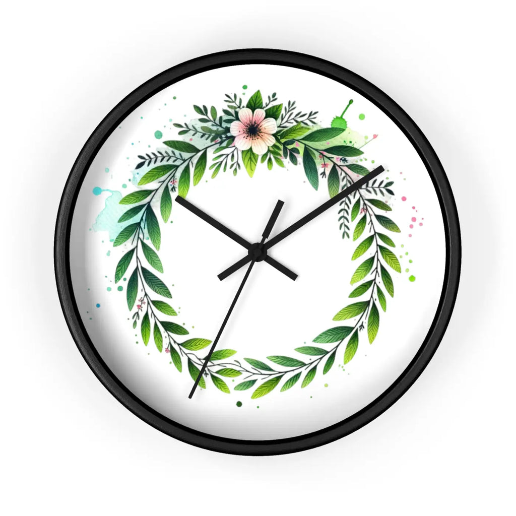 Floral Wreath Wall Clock - Eco-Friendly Home Decor - DipaliZ