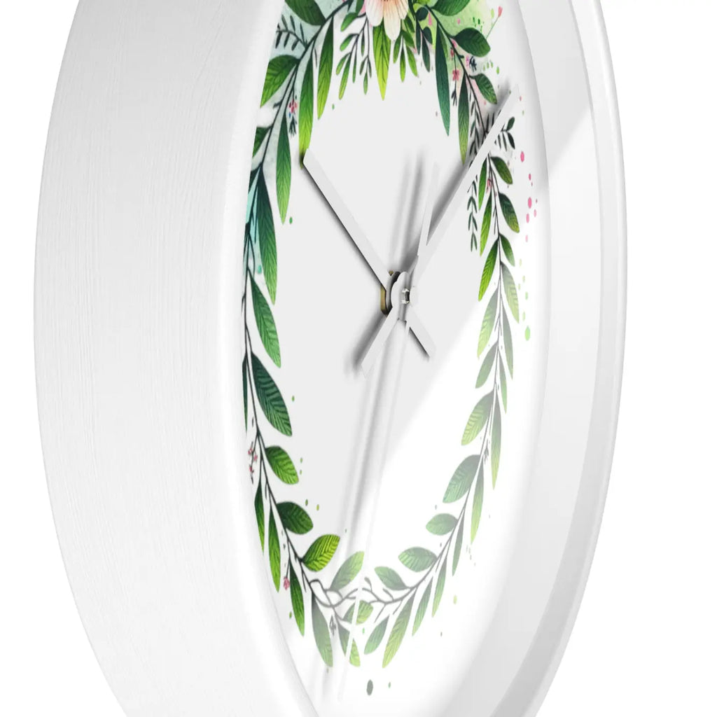 Floral Wreath Wall Clock - Eco-Friendly Home Decor - DipaliZ