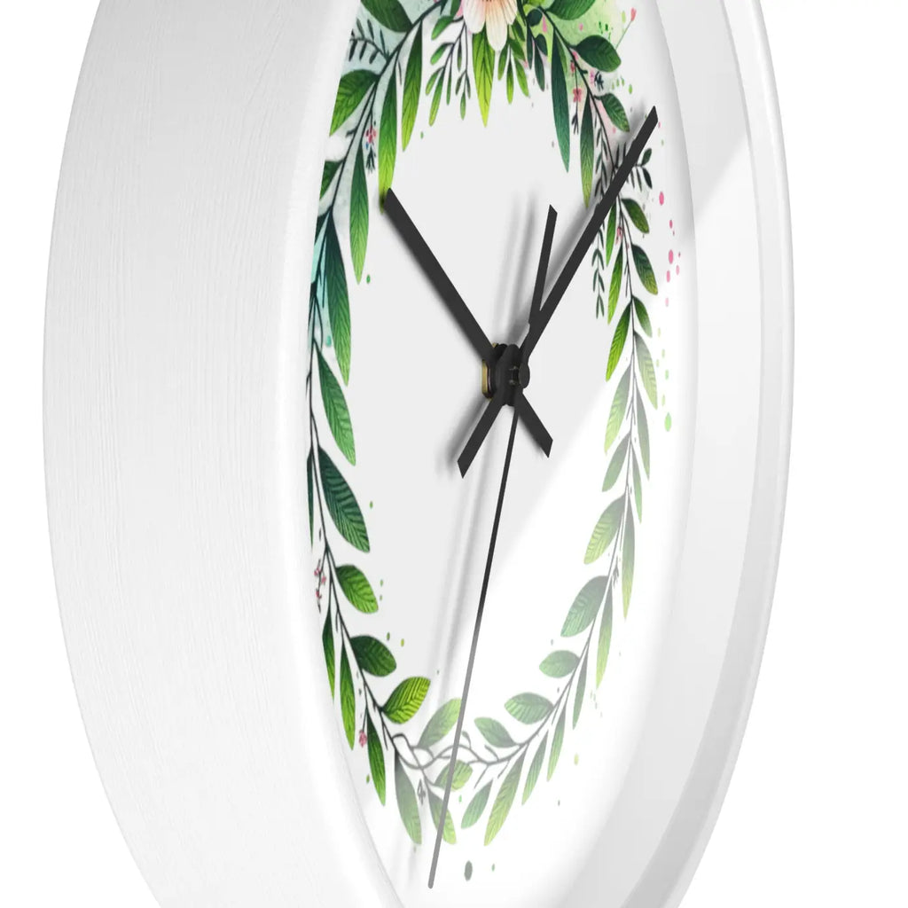 Floral Wreath Wall Clock - Eco-Friendly Home Decor - DipaliZ