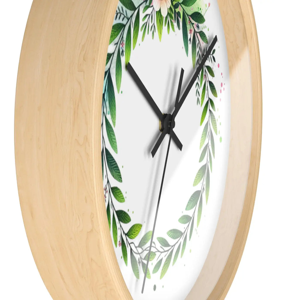 Floral Wreath Wall Clock - Eco-Friendly Home Decor - DipaliZ