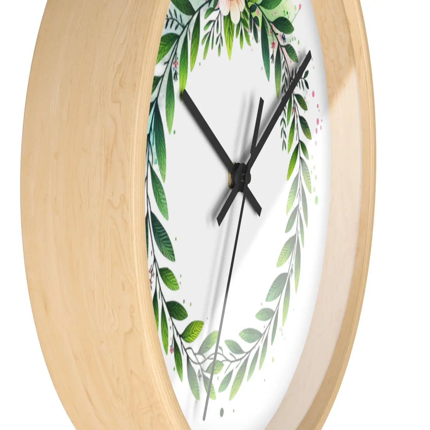 Floral Wreath Wall Clock - Eco-Friendly Home Decor - DipaliZ