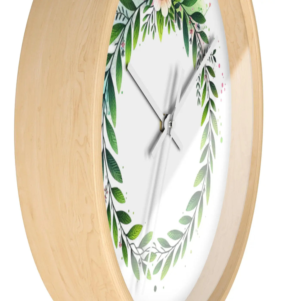 Floral Wreath Wall Clock - Eco-Friendly Home Decor - DipaliZ