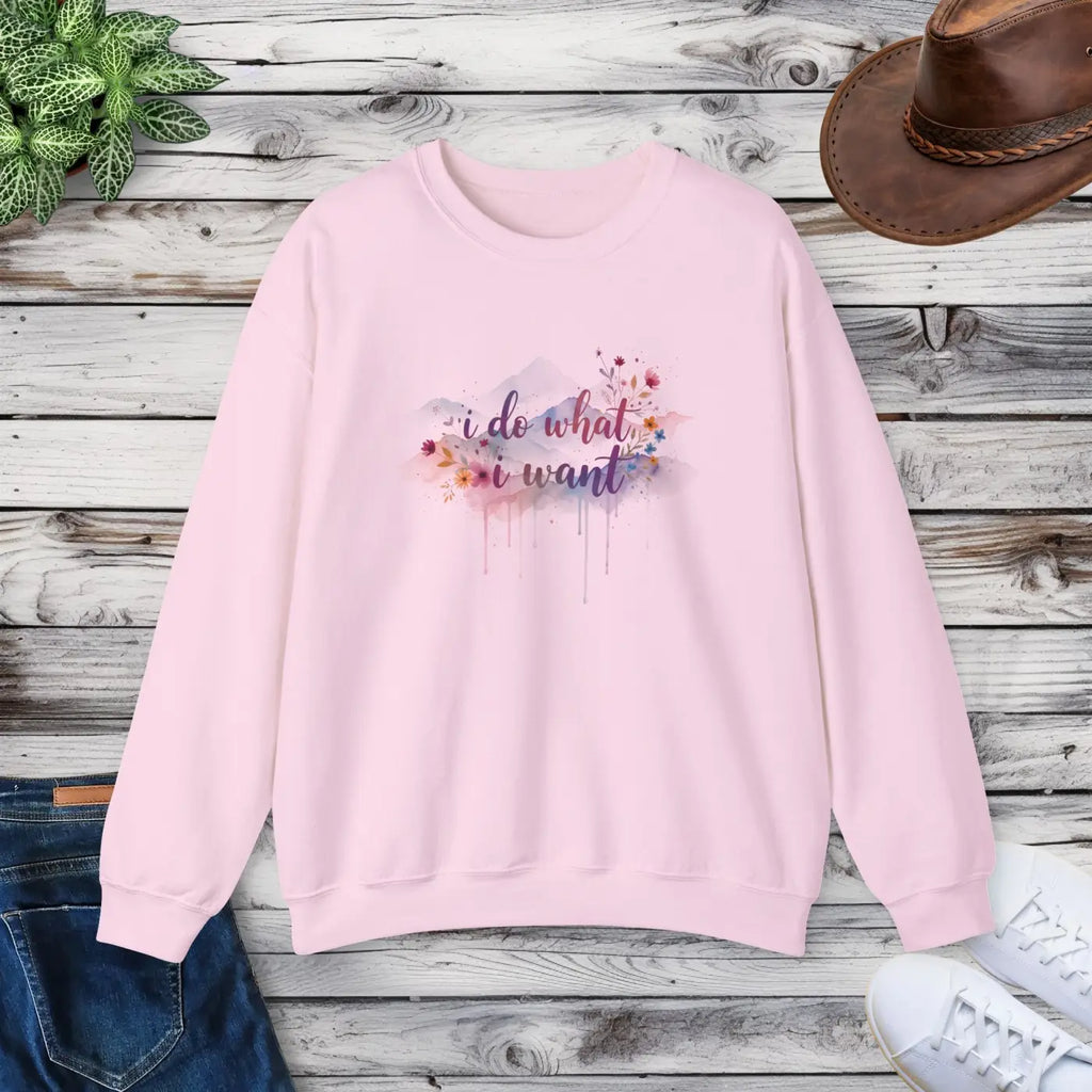 Floral Crewneck Sweatshirt - Feminine Watercolor Quote - DipaliZ