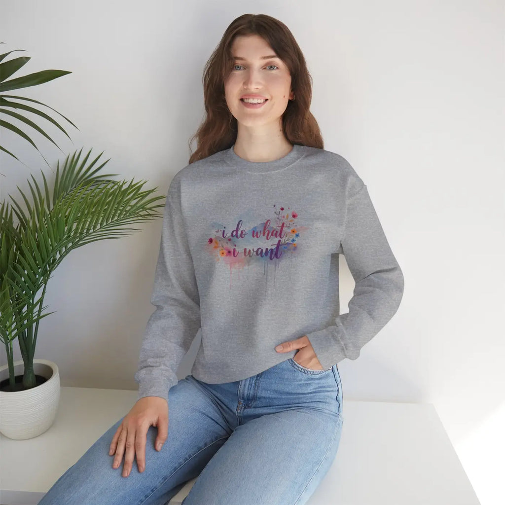 Floral Crewneck Sweatshirt - Feminine Watercolor Quote - DipaliZ