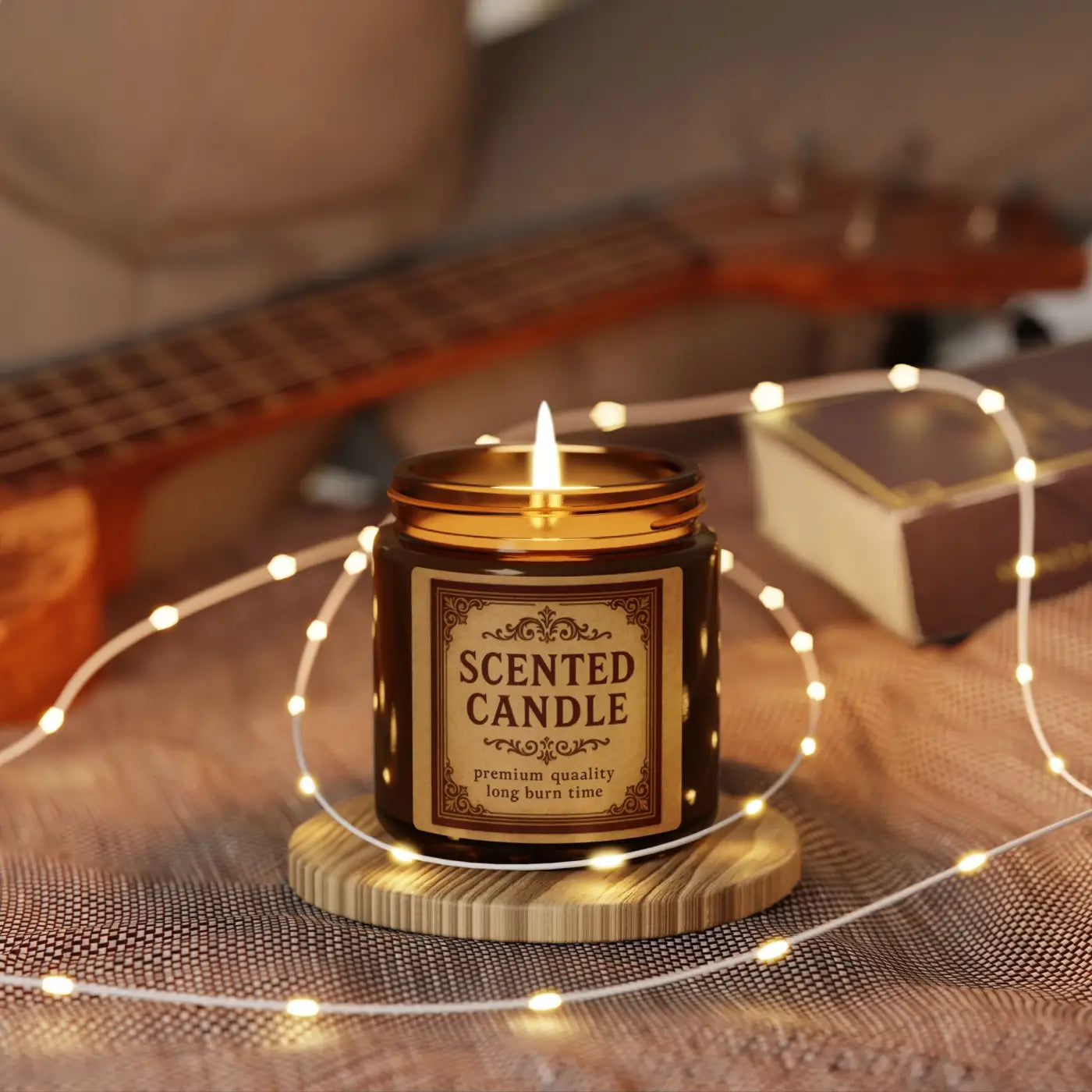 Warm Amber Scented Soy Candle - Glass Vessel - DipaliZ
