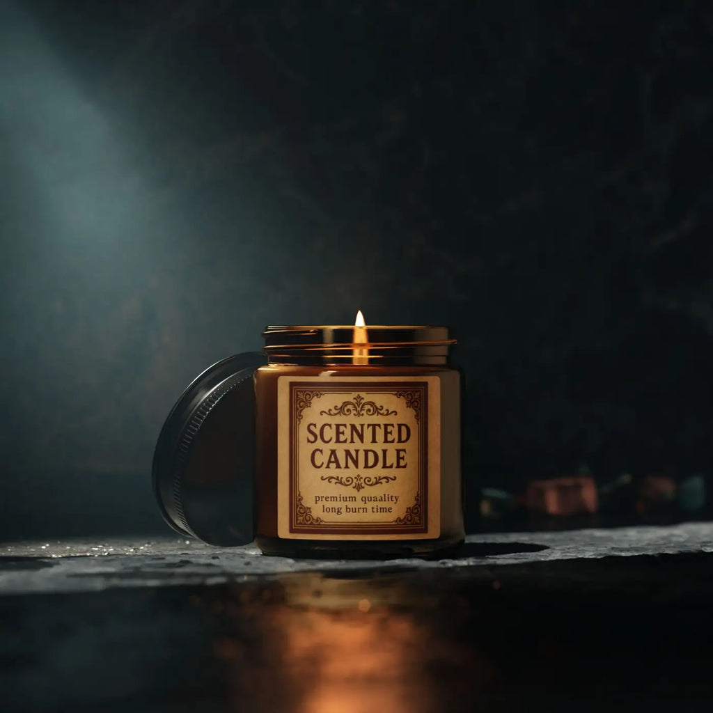 Warm Amber Scented Soy Candle - Glass Vessel - DipaliZ
