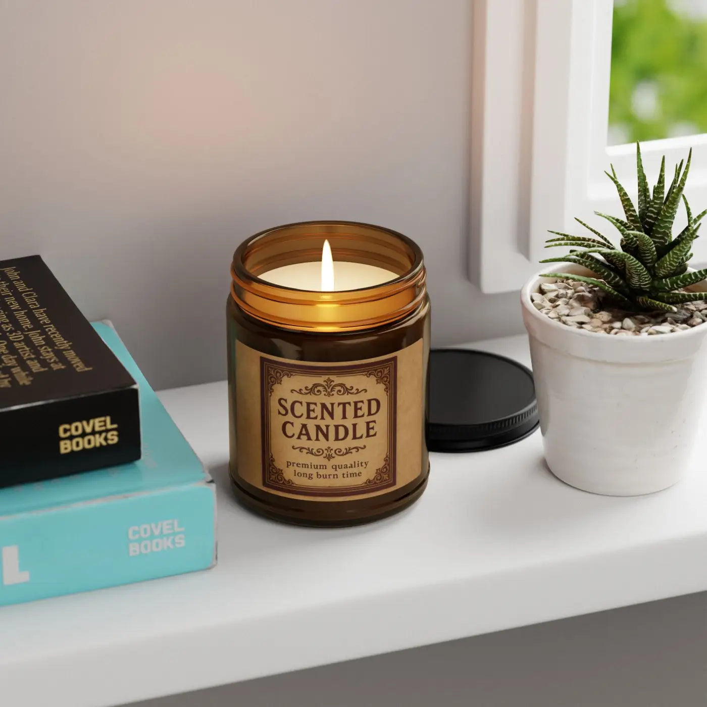 Warm Amber Scented Soy Candle - Glass Vessel - DipaliZ
