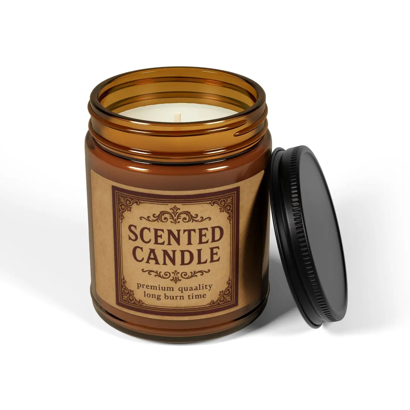 Warm Amber Scented Soy Candle - Glass Vessel - DipaliZ
