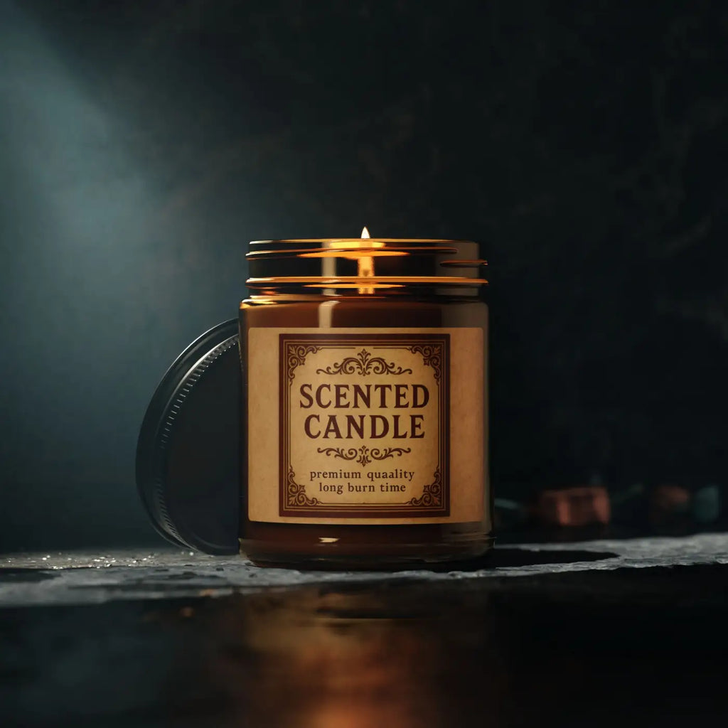 Warm Amber Scented Soy Candle - Glass Vessel - DipaliZ