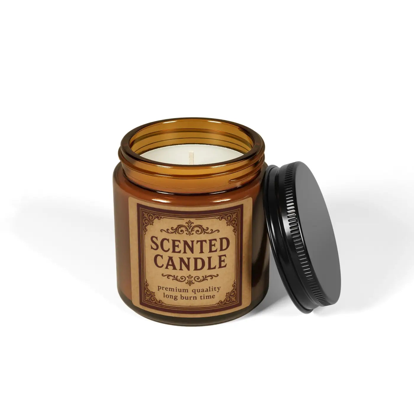 Warm Amber Scented Soy Candle - Glass Vessel - DipaliZ