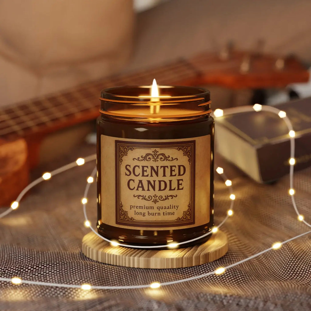 Warm Amber Scented Soy Candle - Glass Vessel - DipaliZ